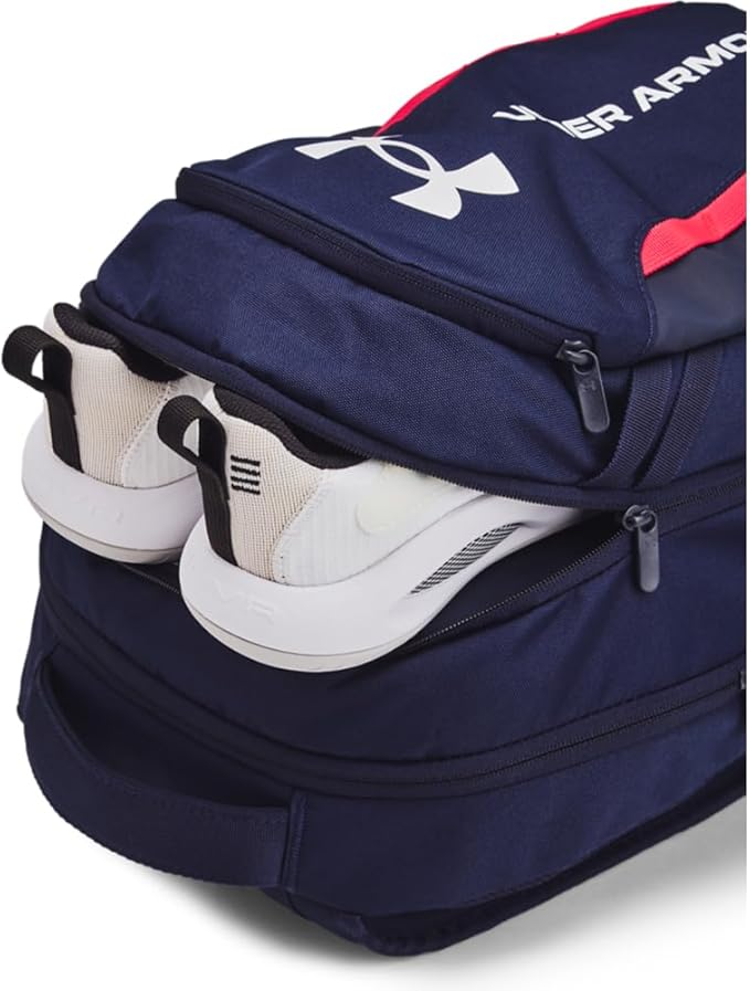 Under Armour Unisex-Adult Hustle 6.0 Backpack, Midnight Navy/Midnight Navy/White - Image 5