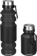 Nefeeko Collapsible Water Bottle, Reuseable BPA Free Silicone Foldable Water by Nefeeko