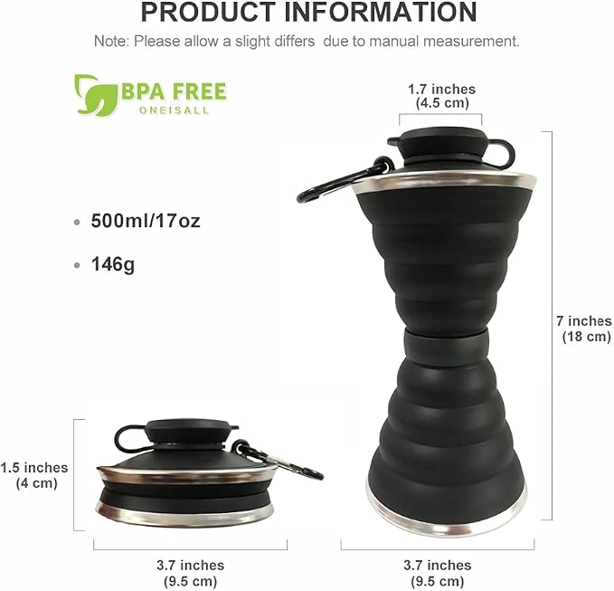 Collapsible Water Bottle, Camping Cup - Image 2