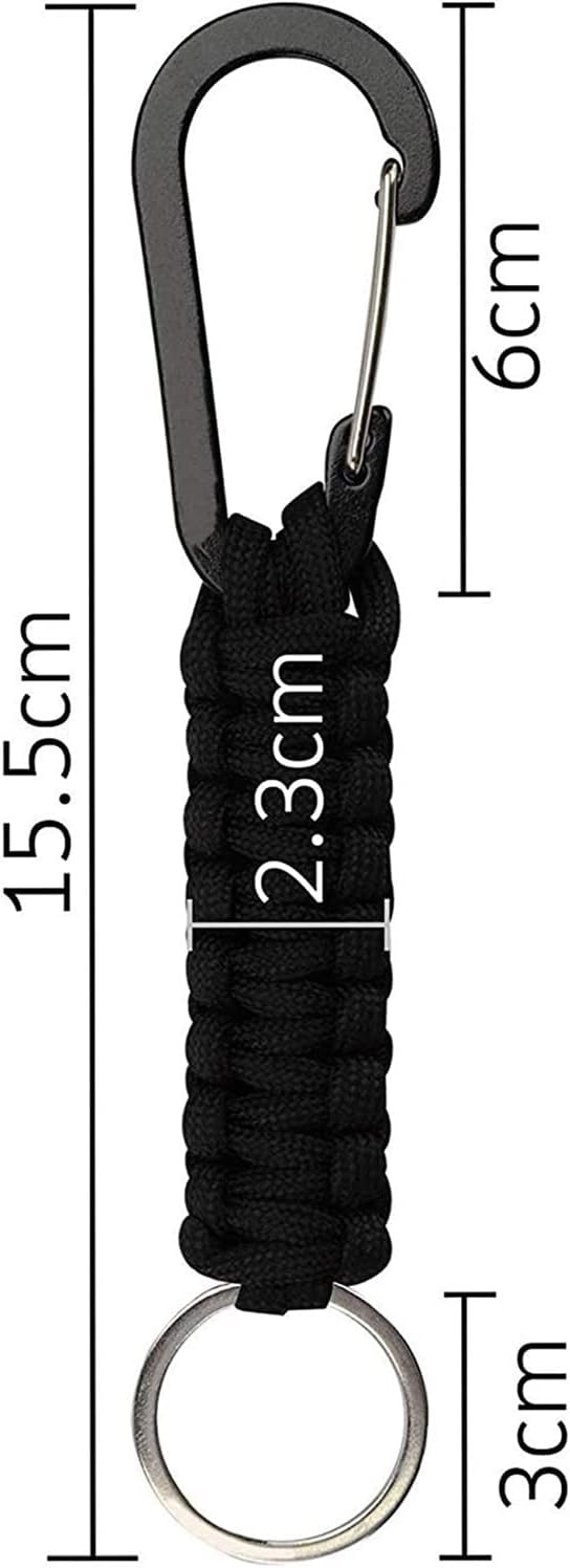 BRAVESHINE Paracord Keychain Carabiner Clip, D Ring Lanyard Hanger Stroller Hook - Image 6