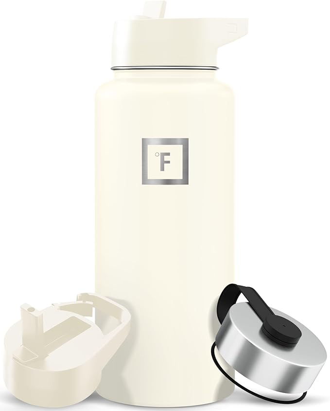 IRON °FLASK Camping & Hiking Hydration Flask - 32 oz Cashmere Cream by IronFlask