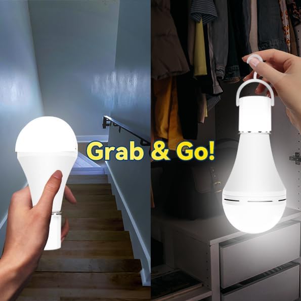 Neporal A19 Rechargeable Light Bulbs, Socket Rechargeable Emergency Light Bulb - Image 6