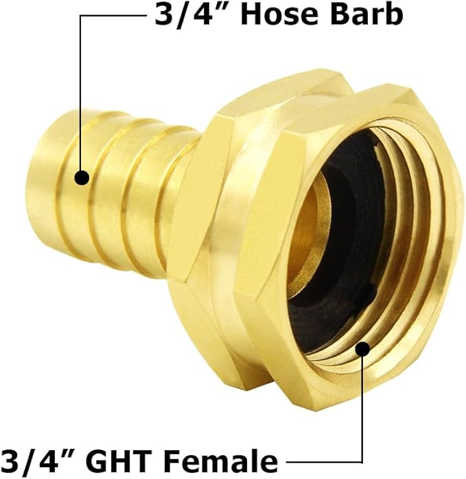Hooshing 3/4" Garden Hose Repair Kit Solid Brass Water Hose Mender Male and - Image 2