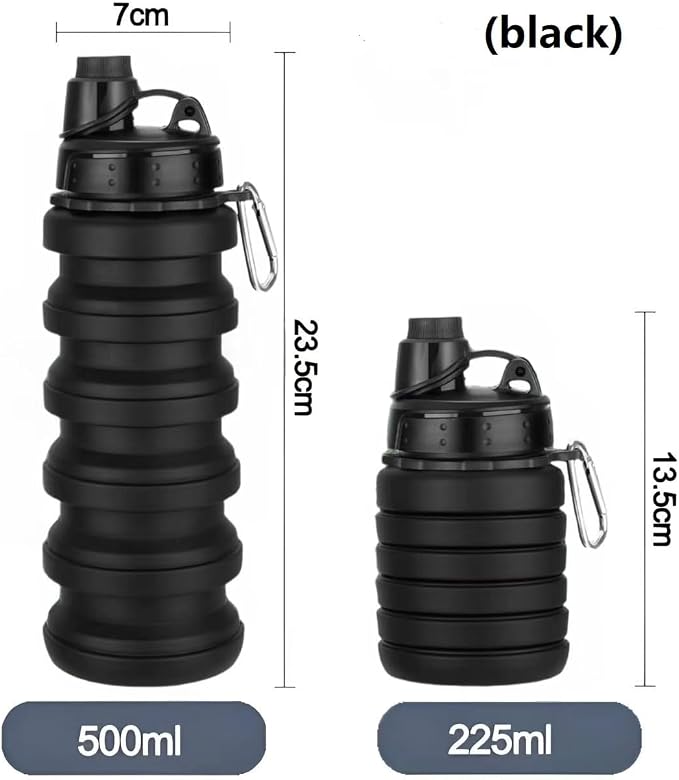 Collapsible Water Bottles 2 Pack Travel water bottle Sports Portable Water - Image 2