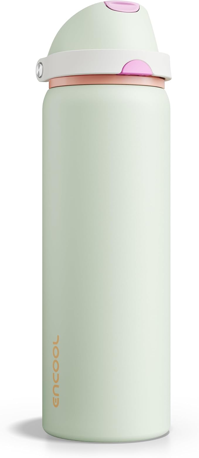 Insulated Water Bottle with Straw by ENCOOL