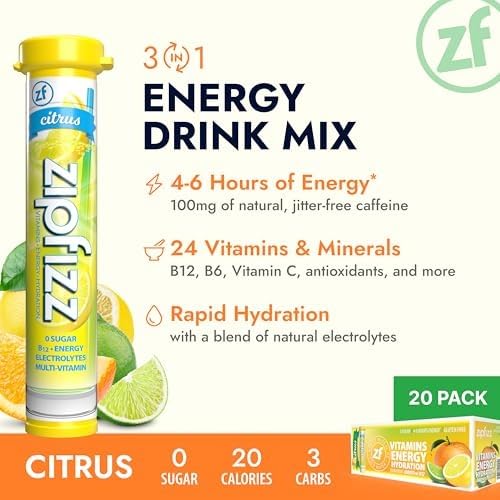 Zipfizz Daily Energy Drink Powder, 20 Pack, 3-in-1 Sustained Energy, Rapid - Image 4