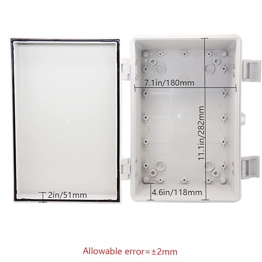 Zulkit Junction Box ABS Plastic Waterproof IP65 Electrical Boxes Hinged Shell - Image 3