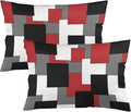 Red Black Grey White Throw Pillow Covers Set of 2 Queen Size Abstract Modern by Unknown