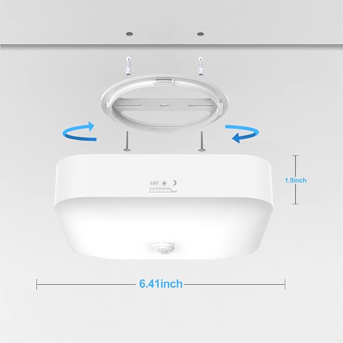 WhitePoplar Motion Sensor Rechargeable Ceiling Light Indoor - Image 6
