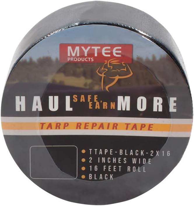 Mytee Products 8.8 oz Waterproof Black Vinyl Tarp Repair Tape 2 Inch x 16 FT - Image 7
