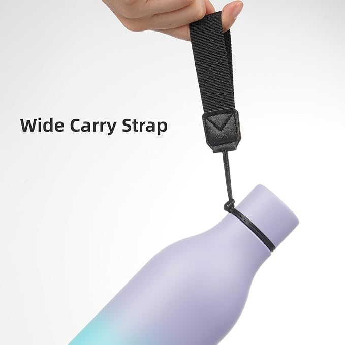 Insulated Water Bottle with Strap, 25 oz Double Wall Stainless Steel Vacuum - Image 4
