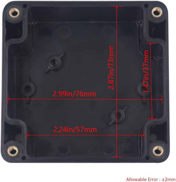 2 Pack Project Box IP65 Waterproof Junction Box ABS Plastic Black Electrical - Image 3