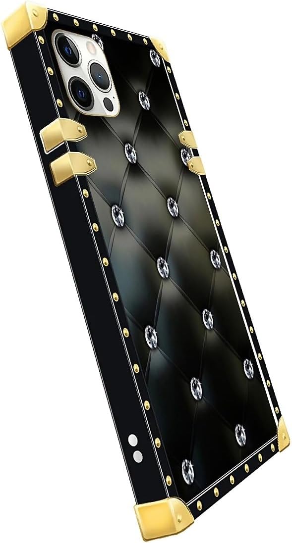 Compatible with iPhone 11 Pro Max Case, Shiny Black Sofa Crystal Luxury Golden - Image 4