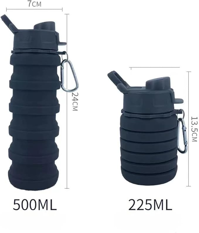 Collapsible Water Bottles 2 Pack Silicone Water Bottle - Image 2