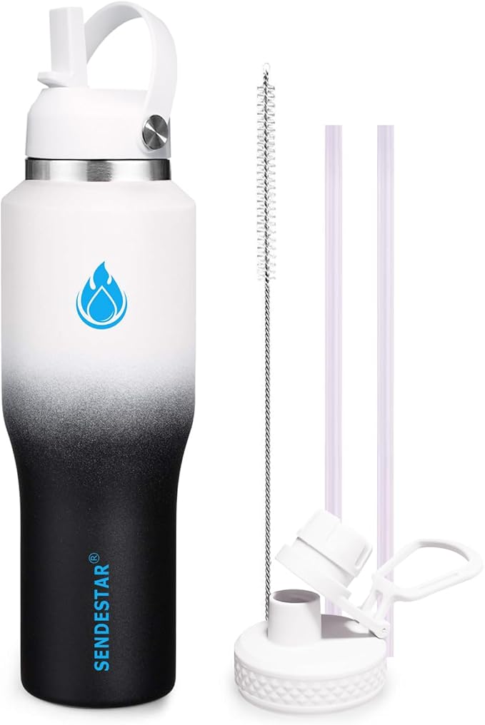 SENDESTAR Water Bottle, Wide Mouth Stainless Steel Vacuum Insulated Double Wall by Sendestar