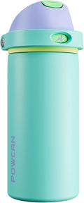 POWCAN 18 oz Insulated Water Bottle: 2-in-1 Push-Button Spout & Quick-Flip Straw by POWCAN