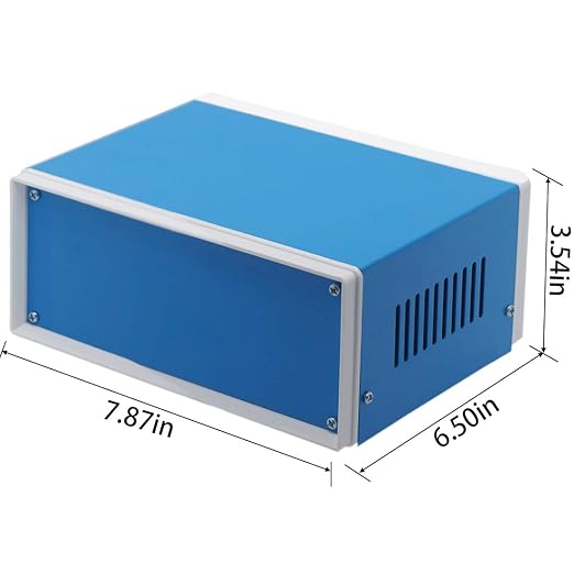Zulkit Junction Box Blue Metal Project Box DIY Electric Enclosure Case - Image 2