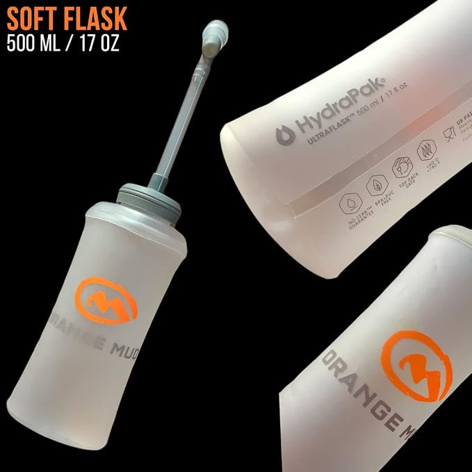 Orange Mud 500ml Soft Flask – 17oz Collapsible Hydration Bottle – BPA & PVC - Image 5