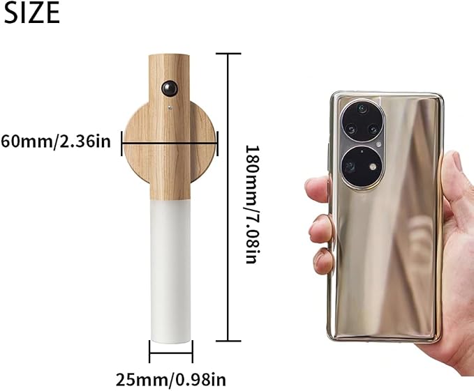 LANDGOO Wooden Motion Sensor Night Lights Magnet Body Sensor Hallway Night - Image 10