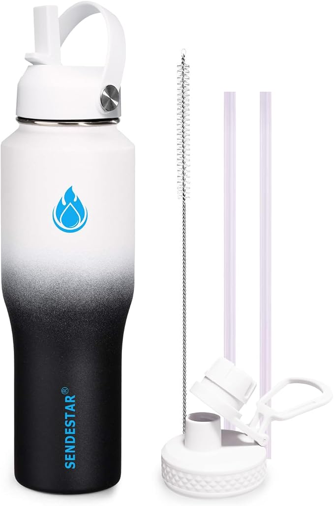 SENDESTAR Water Bottle, Wide Mouth Stainless Steel Vacuum Insulated Double Wall by Sendestar