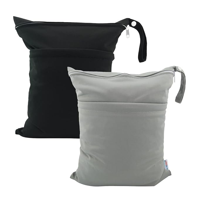 ALVA ALVABABY 2pcs Cloth Diaper Wet Dry Bags Waterproof Reusable by ALVABABY