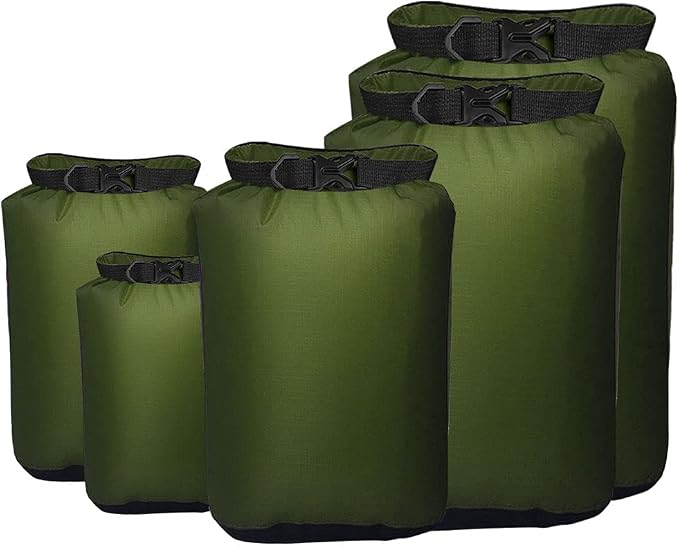 Pimoys 5 Pack Waterproof Dry Sacks, Lightweight Outdoor Dry Bags 20L /12L / by PimoysLivingNecessities