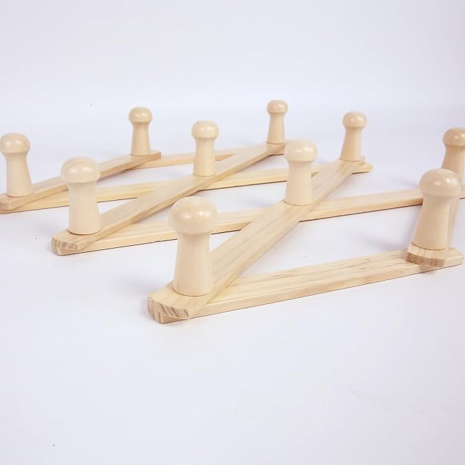 AMAPON Accordion Style Expandable Wall Wooden Coat Rack 10 Hooks Hang Hats - Image 5