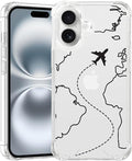 FANXI Minimalist Airplane Travel Map Phone Case Compatible by FANXI