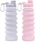 Nefeeko Collapsible Water Bottle, 26oz Silicone Foldable Water Bottles by Nefeeko