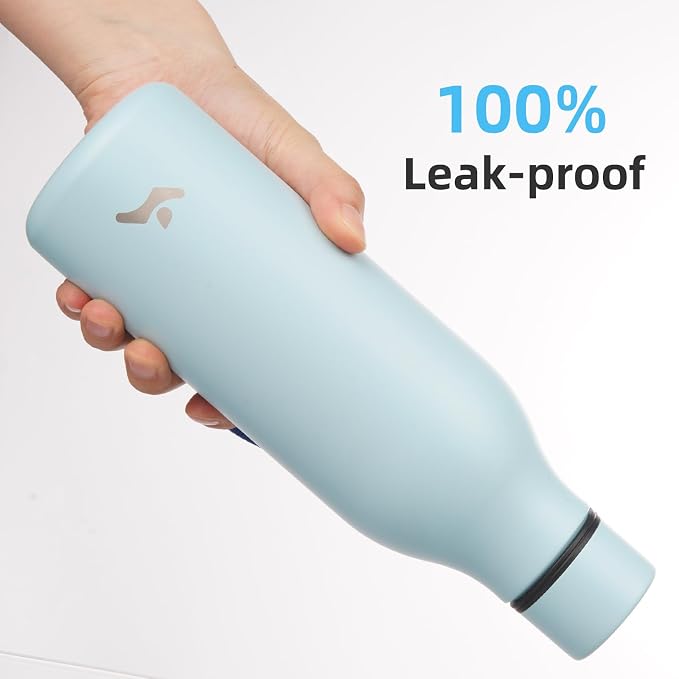 Insulated Water Bottle with Strap, 18 oz Double Wall Stainless Steel Vacuum - Image 5