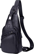 Hebetag Leather Sling Bag Crossbody Backpack by Hebetag