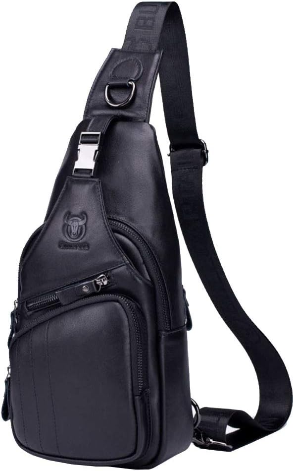 Hebetag Leather Sling Bag Crossbody Backpack by Hebetag