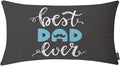 EKOBLA Happy Father's Day Lumbar Pillow Cases Best Dad Ever Mustache Beard by EKOBLA