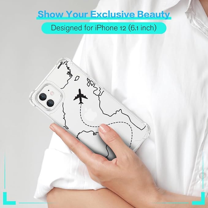 FANXI Minimalist Airplane Travel Map Phone Case Compatible - Image 7