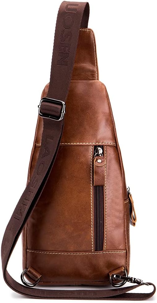 Hebetag Leather Sling Bag Crossbody Backpack - Image 2