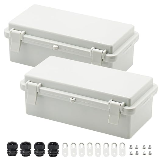 Zulkit 2pcs Junction Box ABS Plastic Dustproof Waterproof IP65 Electrical Boxes by Zulkit