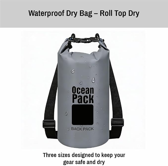 Waterproof Dry Bag Backpack Set of 3 – PVC Roll Top Waterproof Bags - Image 2