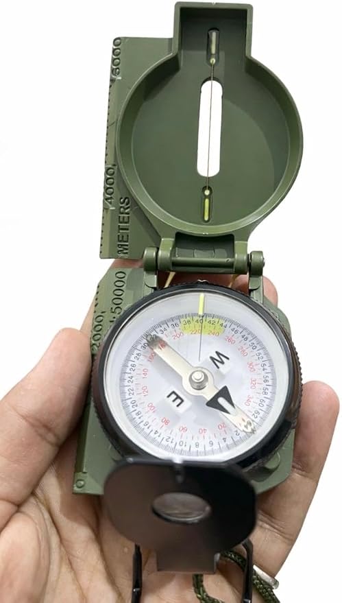 US Military Style Phosphorescent Waterproof Lensatic Compass Accurate Hand Held - Image 9