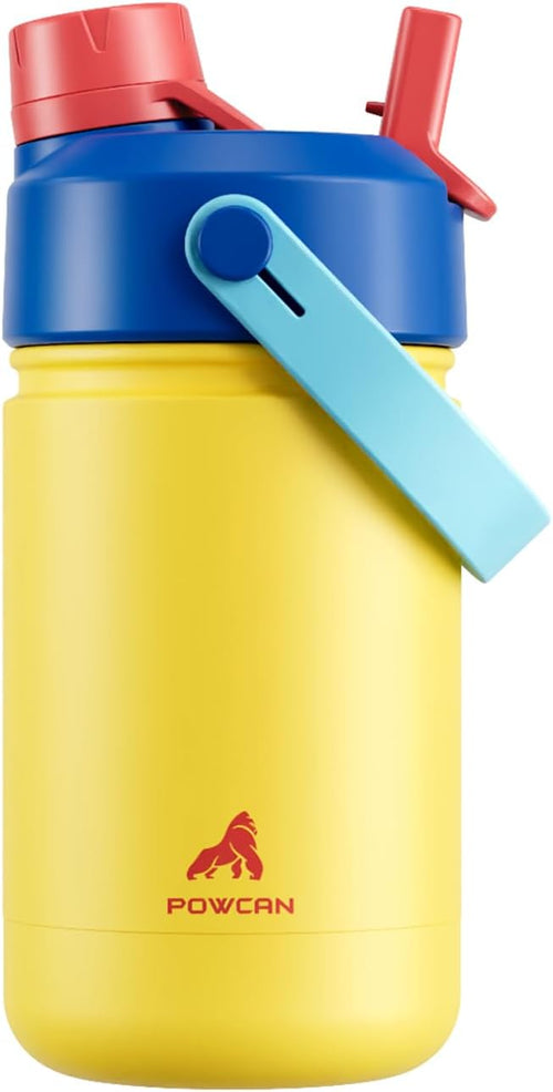 12 oz Insulated Girls Water Bottle: Spill-Proof, Stainless Steel Cup by POWCAN