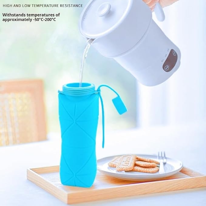 Silicone Folding Travel Cup, 600ml/20oz, Portable Collapsible Drinking Mug - Image 5