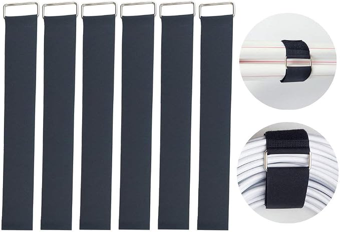 YiwerDer 6Pcs 18" x 2" Nylon Heavy Duty Reusable Hook and Loop Cinch Straps by YiwerDer
