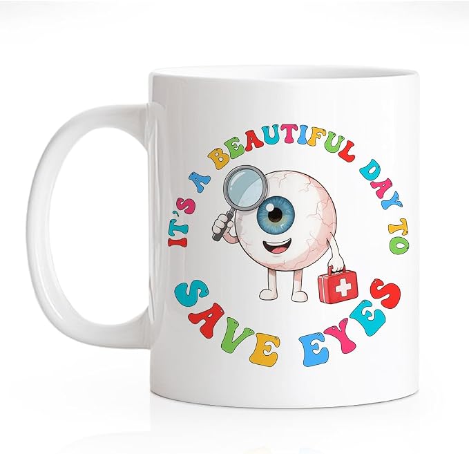 RZHV It's Beautiful Day To Save Eyes Funny Coffee Mug, Thank You Birthday Gifts by RZHV