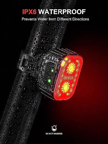 Cuvccn Bike Lights Super Bright, Rechargeable Bicycle Lights Set Multiple Modes - Image 6