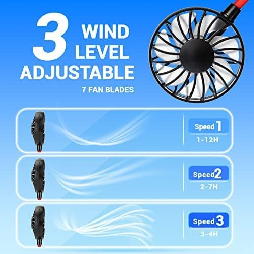 JUANANIUG Portable Neck Fan Rechargeable Personal Hand-Free Fan Mini USB - Image 2