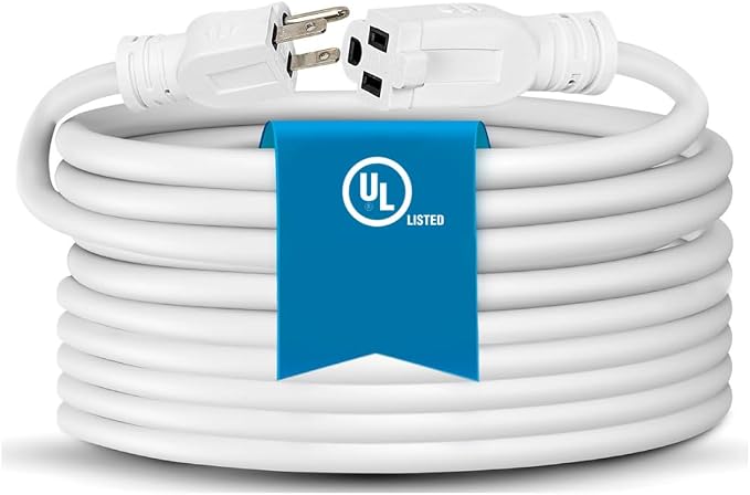 Heavy Duty Extension Cord/Wire Power Cable, Indoor 16/3, Single Outlet by BindMaster