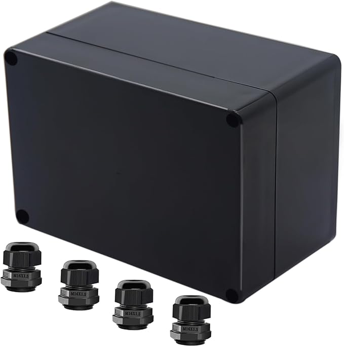 Project Box ABS Black Electrical Boxes IP65 Outdoor Waterproof Box Electronic by Raculety