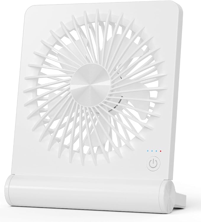 Small Desk Fan, Rechargeable USB Fan Battery Operated, Ultra Quiet, Strong Wind by Tevelecin