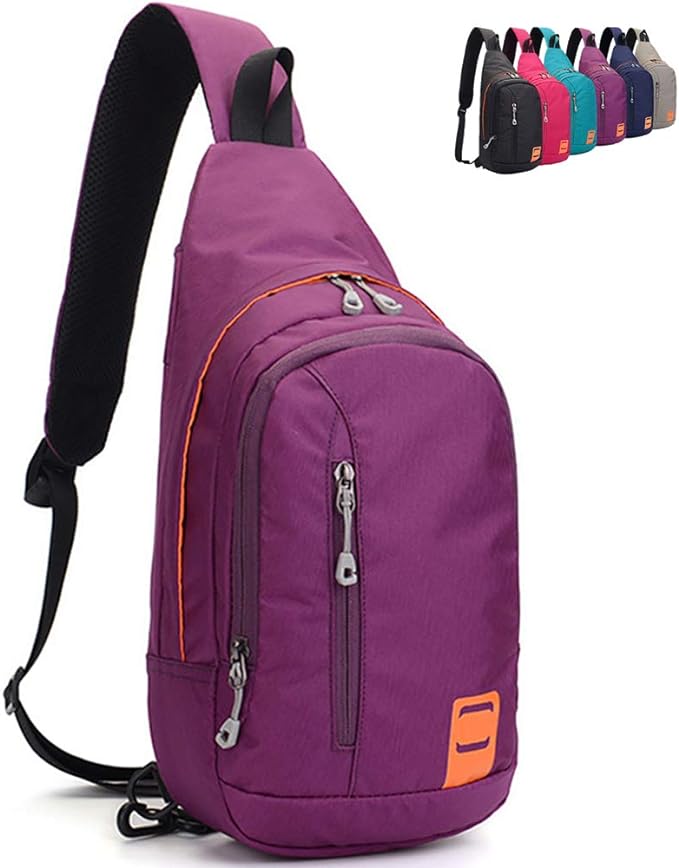 Peicees Small Sling Backpack Waterproof Unisex Shoulder Bag Chest Crossbody by Peicees