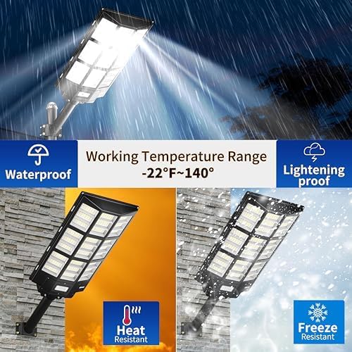 Ofuray Solar Street Lights Outdoor, Solar Security Flood Lights Parking Lot - Image 4