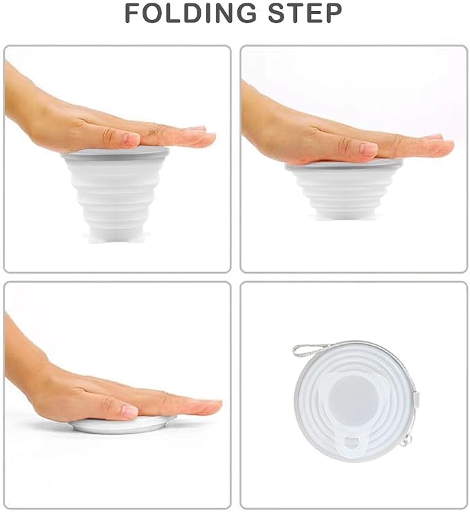 Silicone Collapsible Cups for Camping Travel, Small Portable Backpacking - Image 4